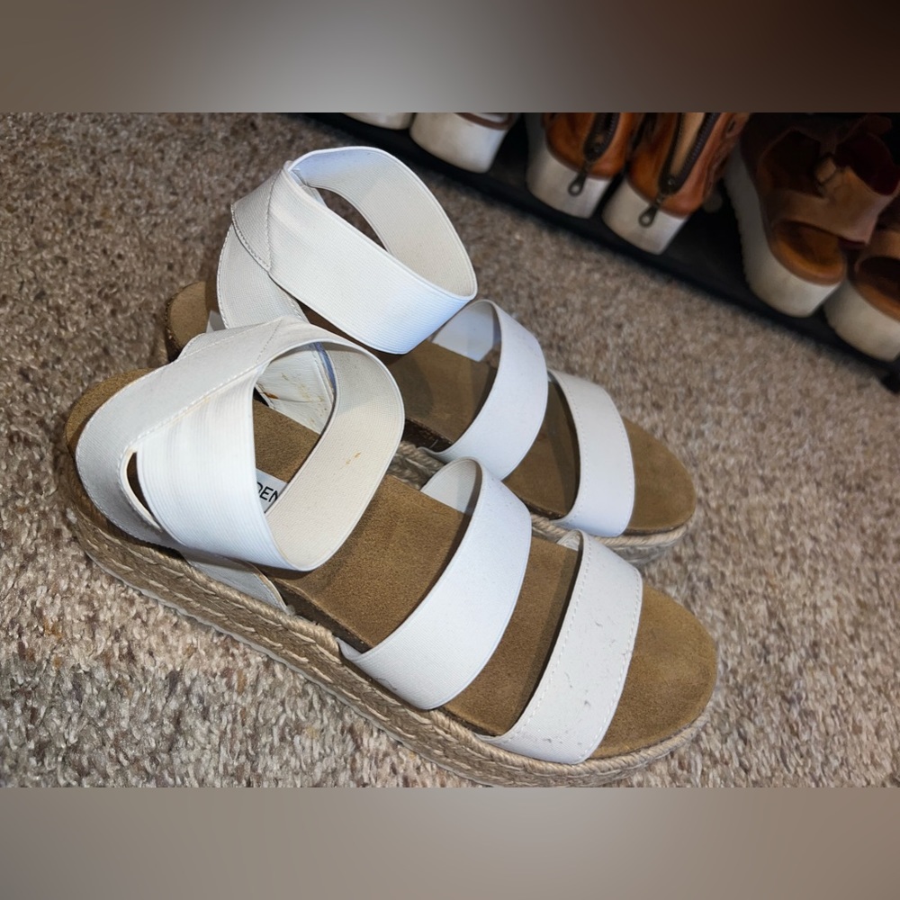 Steve Madden kimmie white platform sandals